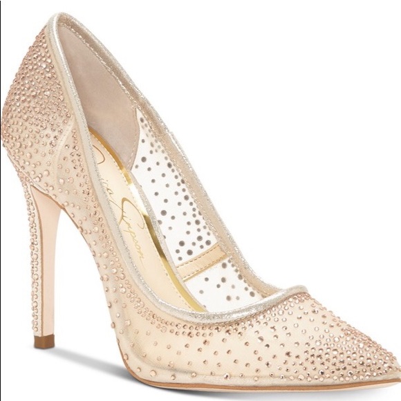 Jessica Simpson Shoes - Sexy, Jessica Simpson Neutral Rhinestone Pumps*6.5